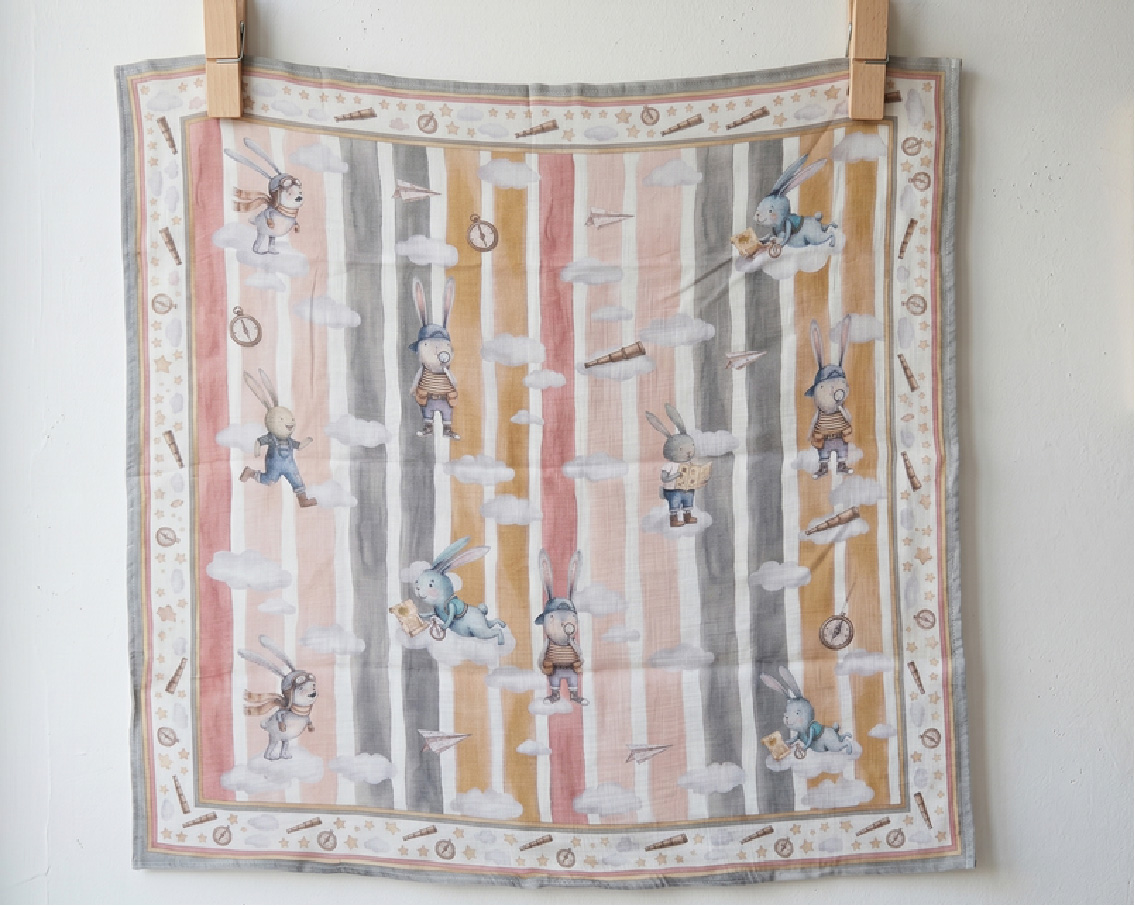 Rainbow Rabbits - Stripe Blanket